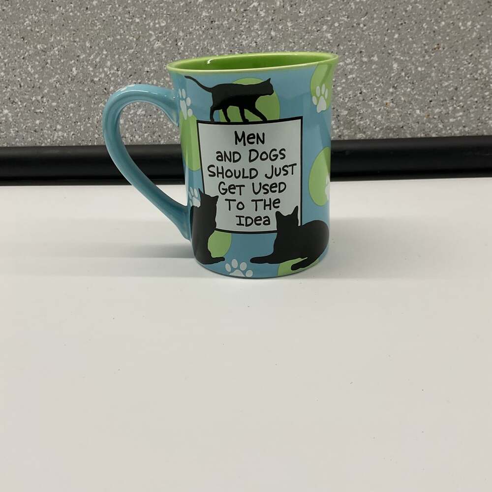 Our Name Is Mud Lorrie Veasey Women and Cats Blue Green Coffee Mug